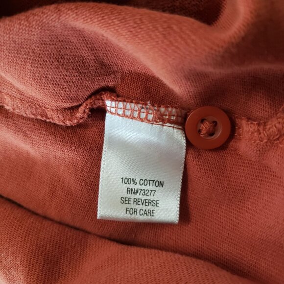 Mens Sonoma Life Style Rust Long Sleeve Polo Shirt Size M Cotton Normcore Casual - Picture 6 of 7